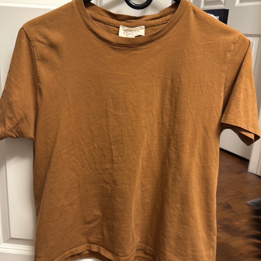 Sezane Conrad T-shirt Camel - Size S
